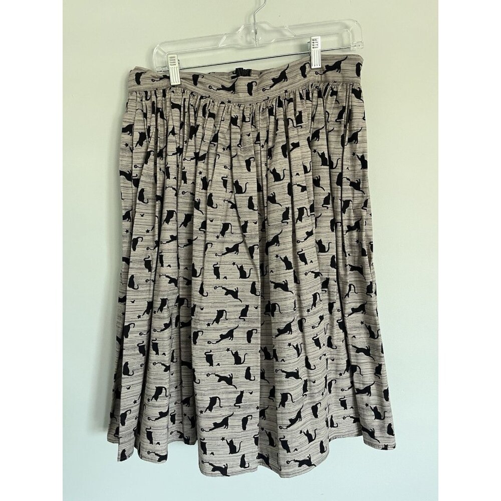 Bettie Page by Coral Jade Halloween Black Cat Circle Swing Skirt w/pockets Sz XL